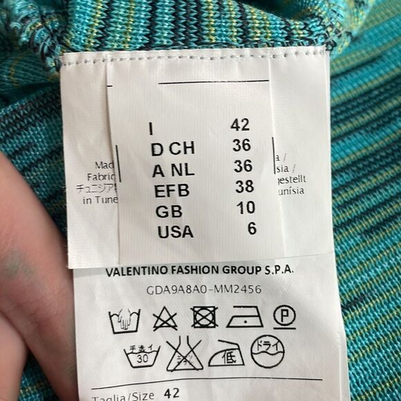 Missoni Turquoise Striped Open Back Knit Dress - Picture 7 of 7